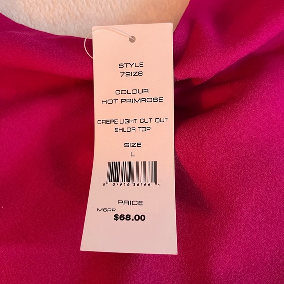 Fuchsia pink cutout v neck tank top by French Connection - Picture 4 of 7